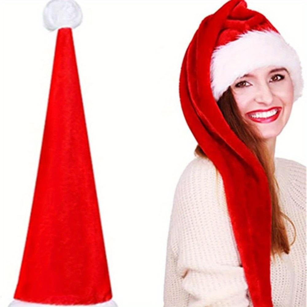 2Pcs Christmas Hats 29.53inch Luxurious And Warm Santa Hats Suitable For Adult Women, Christmas Gift, One Size Fits All