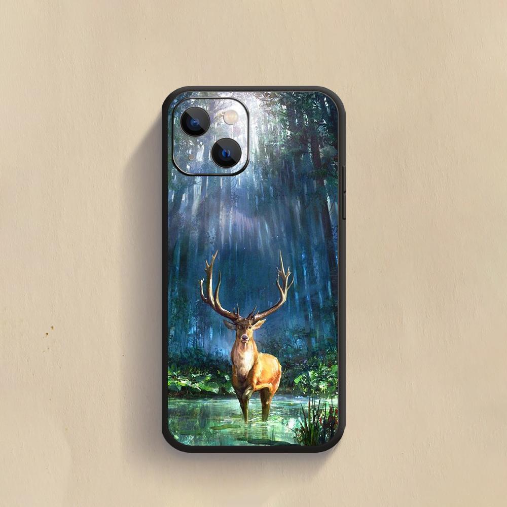 Animal Deer Antlers Phone Case For iPhone Samsung Galaxy Redmi Xiaomi Oppo OnePlus Note S A 7 8 9 10 11 12 13 14 20 21 22 23 53 54 Pro Max Plus Ultra