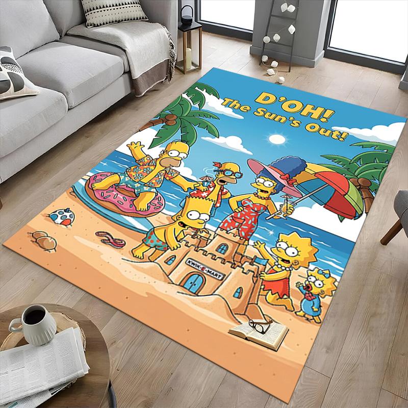 1pc Simpsons Family Portrait Carpet for Playroom Bedroom Living Room Sofa Home Decor,kids Game Area Rug Non-slip Floor Mat Y729101