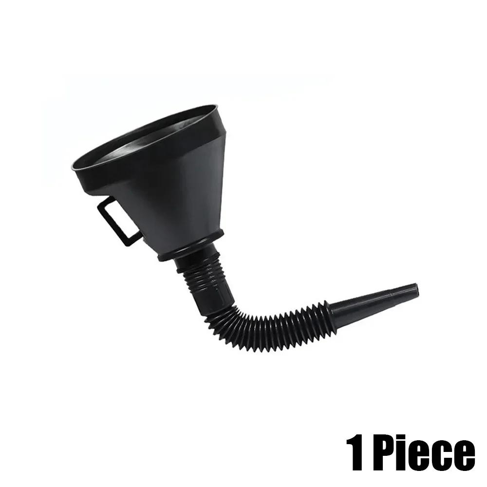1pc Auto Motorcycle Accessories Car Detachable Engine Refueling Funnel With Filter 130mm Scalable Long Mouth Gasoline Oil Funnel