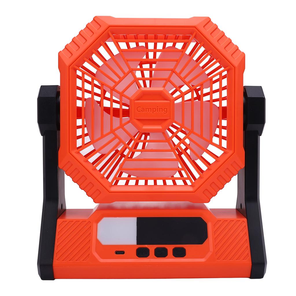 Portable Camping Fan 10000mAh Rechargeable Battery Powered Fan with Light for Picnic Barbecue