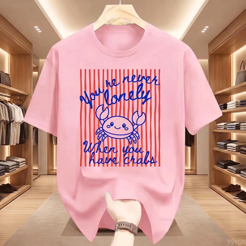 Funny Crab Graphic T Shirts For Unisex Unisex Short Sleeve TShirt Streetwear Loose Soft Printed Pullover Tshirts Clothing Tops