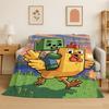 Classic SSandbox Cartoon Pixel Bulding Game Flannel Blanket Soft Warm Throw Blanket for Bedroom Living Room Bed Travel Gift