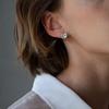 White Quartz Clip Earrings