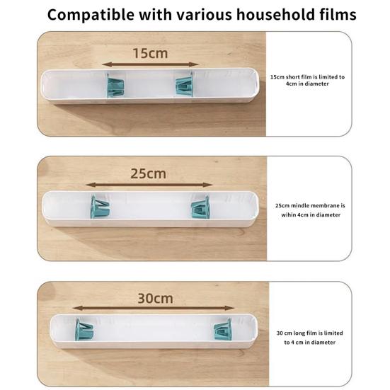 Диспенсер для пищевой пленки с резаком-слайдером 2-в-1, держатель для пластиковой пленки и фольги для кухни, инновационный резак и диспенсер для пищевой пленки для домашнего ресторана