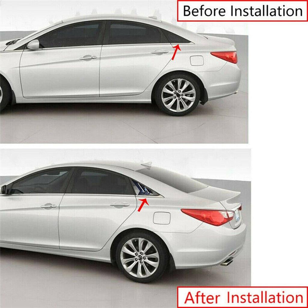 Для Hyundai Sonata 2011-2014 2x Наклейка на автомобиль Задняя жалюзи Окно Боковая крышка-жалюзи Отделка Вентиляционная решетка Совок Аксессуары Украшение автомобиля