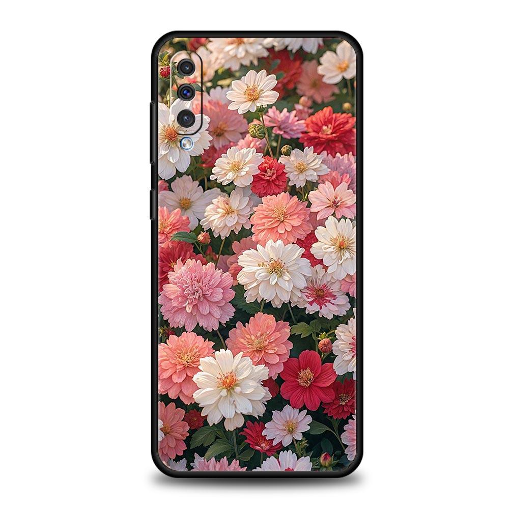 Мягкий светло-розовый чехол с маленьким цветком для Samsung A26 A36 A56 A54 A52 A50 A70 A40 A12 A14 A16 A22 A24 A42 A34 A32 5G A04s A06 5G