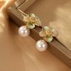 2024 Explosive Light Luxury Temperament Earrings Flower Pearl Earrings French Premium Niche Design Unique Earrings