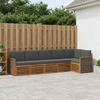 Outdoor Corner Sofa Set with Cushions 5 pcs Natural and Anthracite