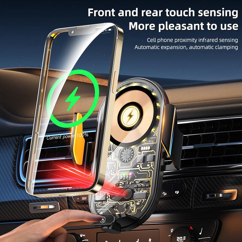 Новая прозрачная магнитная рамка для навигации по транспортному средству, автомобильное беспроводное зарядное устройство 66 Вт, супер быстрая зарядка, автомобильный держатель для телефона