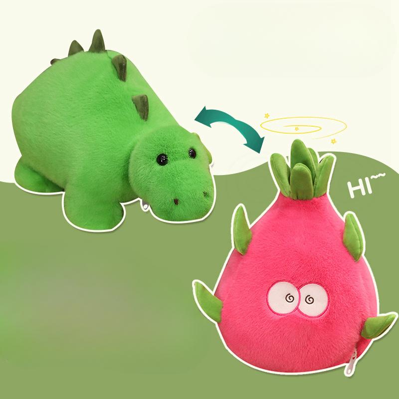 Новая креативная плюшевая игрушка-перевертыш Dragon Fruit Doll Transform Into Dinosaur Doll Подарок на день рождения