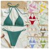 Euro-American Lace-Up Halter Triangle Bikini Set - Sexy Beach Swimsuit