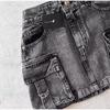 Юбка из денима в стиле ретро Y2K Harajuku Goth Short Skirt Черная мини-юбка с низкой талией Повседневная весна-лето Сексуальная облегающая юбка на бедрах