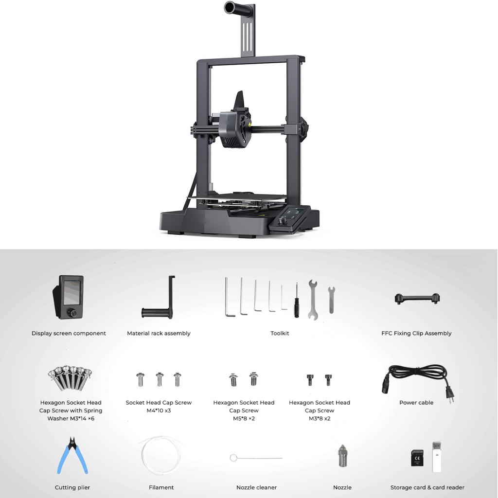 3D-принтер Ender-3 V3 SE с автоматическим выравниванием CR Touch, размером печати 220*220*250 мм и прямым экструдером, стабильный двойной - обеспечивающий высокое