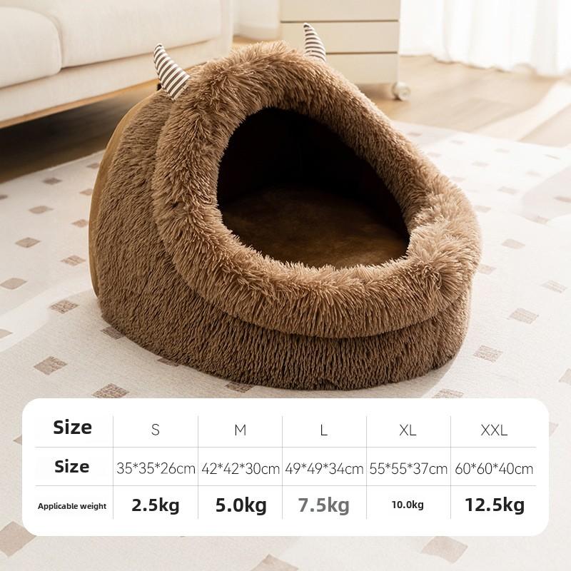Cat Warm Thickened Autumn and Winter Teddy Than Bear Plush Little Monster Cat Nest Deep Sleep Kennel Pet Nest