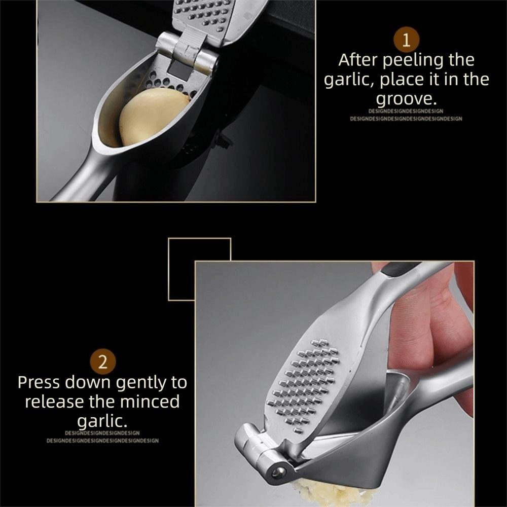 Zinc Alloy Garlic Presser Easy To Squeezable Heavy Duty Garlic Mincer Ergonomic Handle Easy to Clean Ginger Crusher Home Use