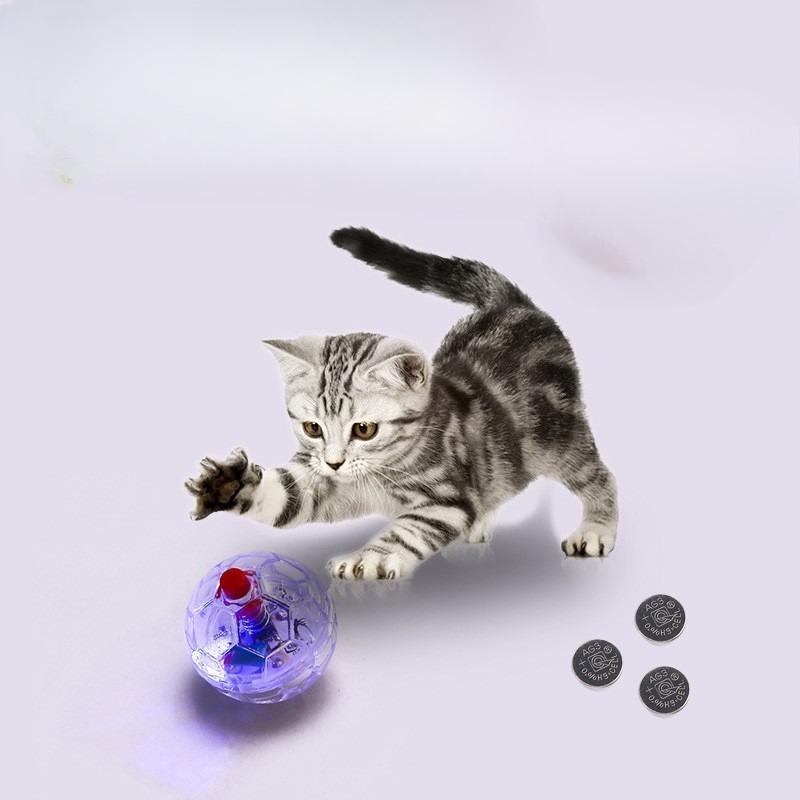 Светящийся мячик для игры с кошкой, Интерактивная развлекательная игрушка для кошки, Саморазвлекающийся умный игровой набор для кошки, Пластиковый футбольный мяч