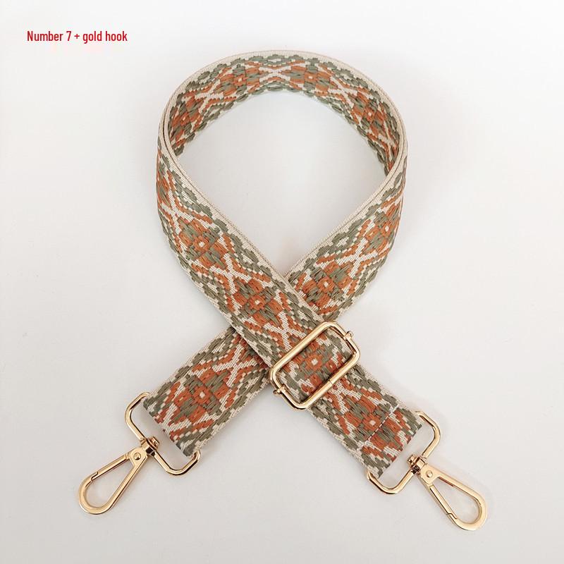 Красочный жаккардовый широкий плечевой ремень для женских сумок - Холщовый аксессуар для кроссбоди и рюкзака