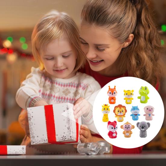 10 пальчиковых кукол-животных для малышей, развивающие игры и ролевые игры: лев, свинья, тигр, лиса, обезьяна, коала, жираф.