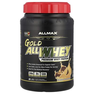ALLMAX, All Way Gold, 100% Сывороточный протеин + Изолят сывороточного протеина премиум-класса, Шоколадное арахисовое масло, 2 фунта (907 г)
