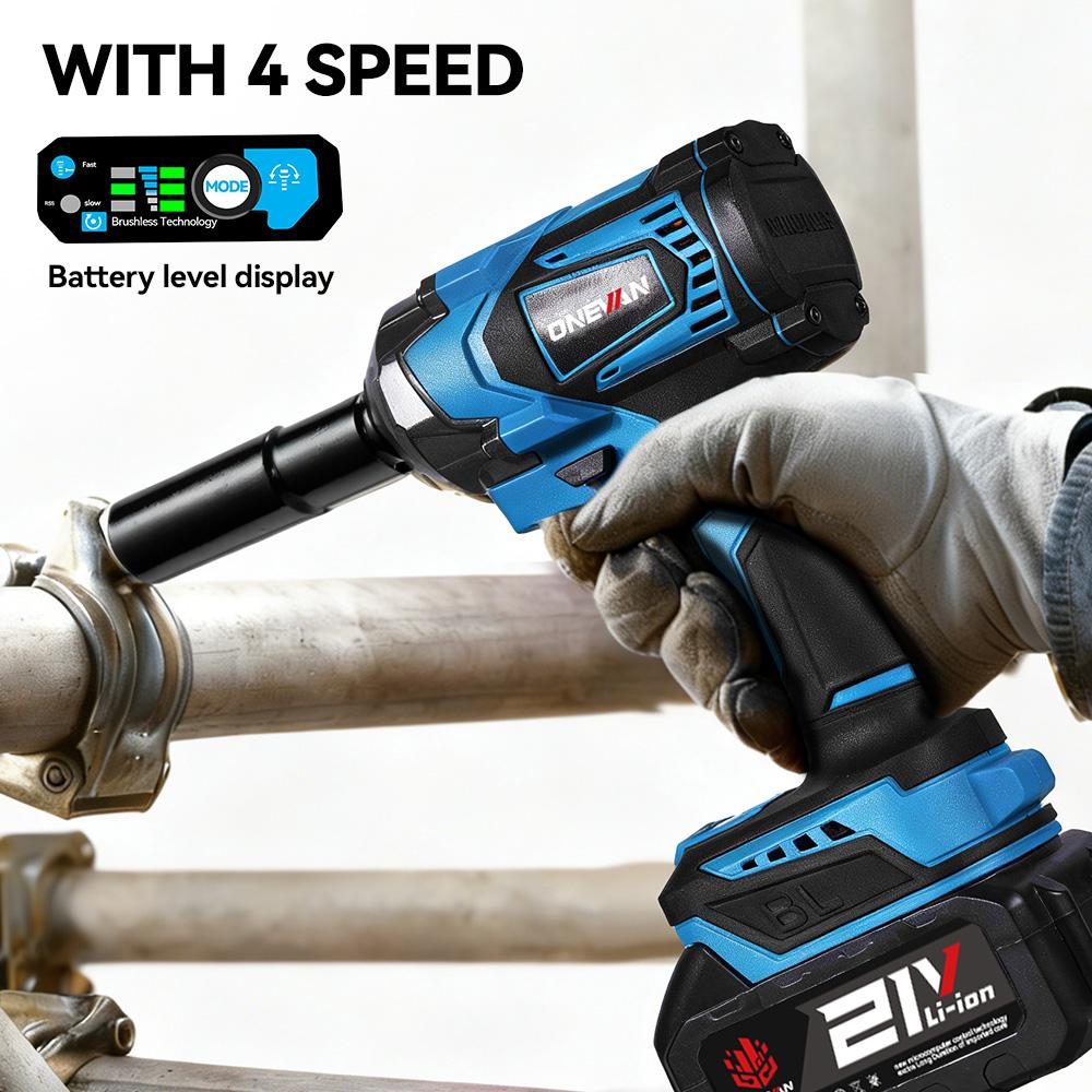 ONEVAN Бесщеточный электрический гайковерт 3 функции 1/2 дюйма Беспроводная отвертка Электродрель для аккумулятора Makita 18V