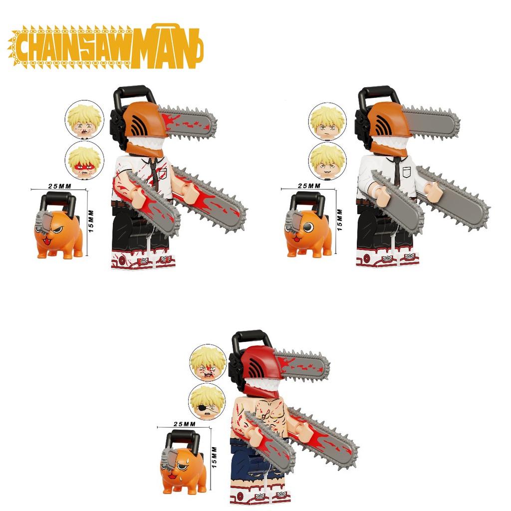 Unique Kt1067 Anime Electric Chainsaw Man Building Blocks Toy Set For Kids