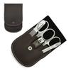 Giesen & Forsthoff's Timor 5-piece Manicure Set In Brown Leather Case