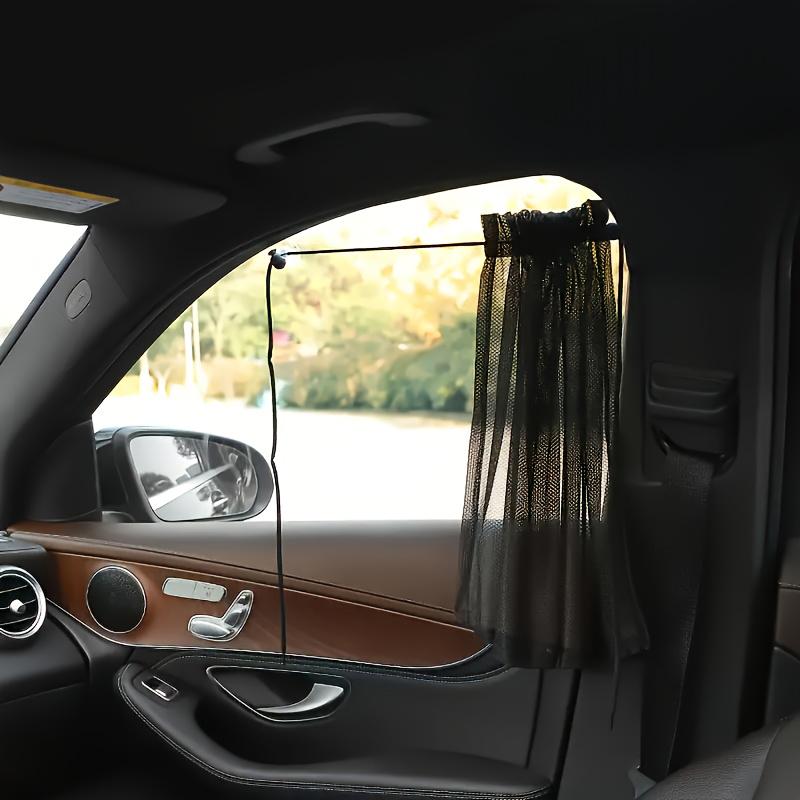 Car Sunshade UV Heat Blocking Thermal Insulation Curtain with Suction Cups Sliding Privacy Shade for Vehicle