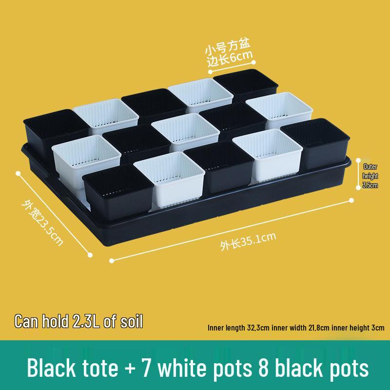 Meishi Root Control Succulent Flower Pot Set with Tray - Creative Resin Seedling Planter