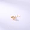 L Shaped Nose Studs Rings Cute Shiny Double Heart Nose Ring For Women Girls Body Piercing Jewelry Versatile Nose Ring