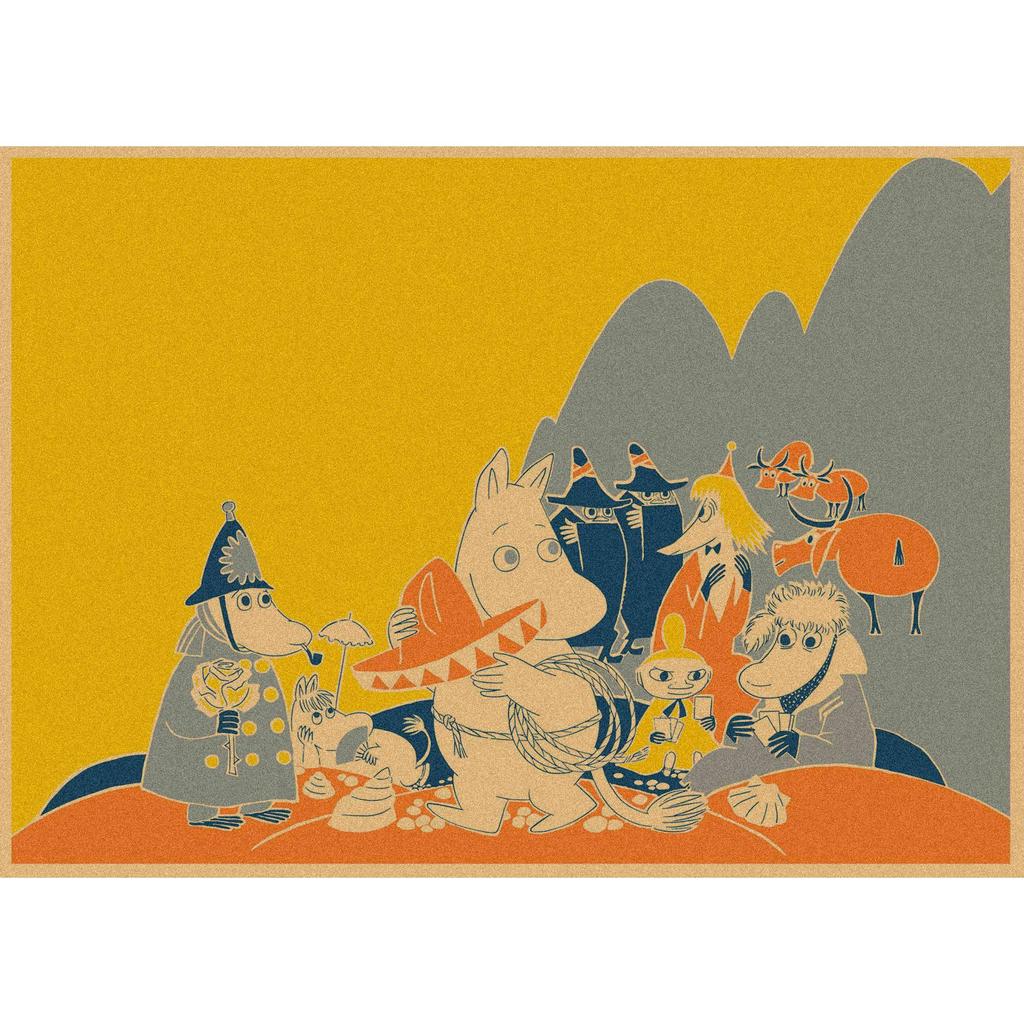 Moomin Family Retro Cartoon Poster Wall Art Mural 397