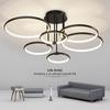 Nordic Bedroom LED Circle Ceiling Lamps for Living Room Sofa Background Black Gold Indoor Chandelier Ceiling Lighting Fixtures