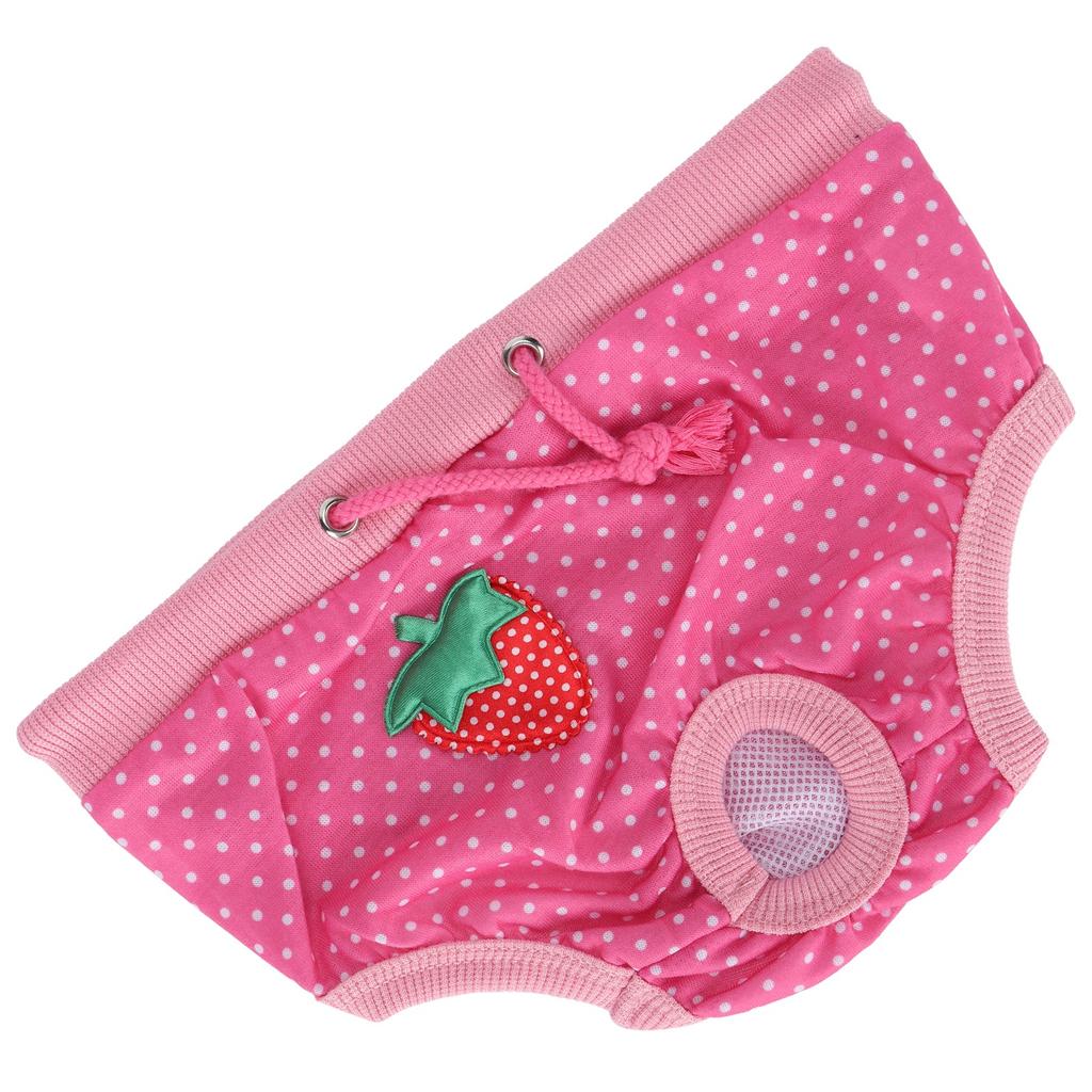Физиологические штаны для домашних свиней с клубничным узором, гигиеническое белье для свиней, многоразовые подгузники, розовый S
