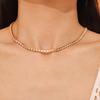 Light Luxury Niche Full Diamond Zircon Necklace Neck Chain Titanium Steel Chain Plated With 18K Real Gold Non-Fading Jewelry