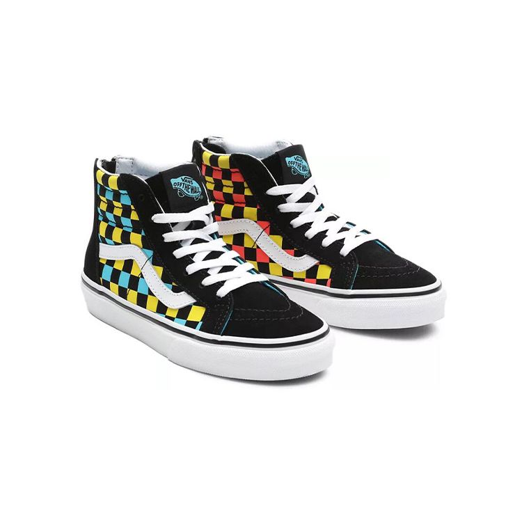 Vans Sk8 Нескользящие Прочные Высокие Кеды для Скейтборда Детские Кроссовки Черный Зеленый Желтый VN0A4BUX30M