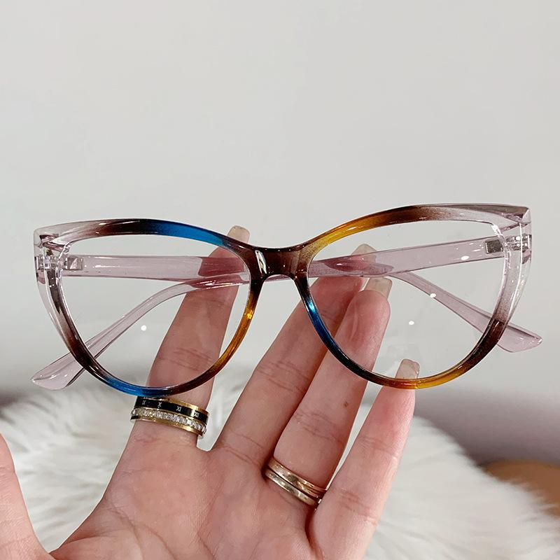 Transparent Cat Eye Computer Glasses Frame Women Men Anti Blue Light Round Eyewear Blocking Optical Spectacle Eyeglasses