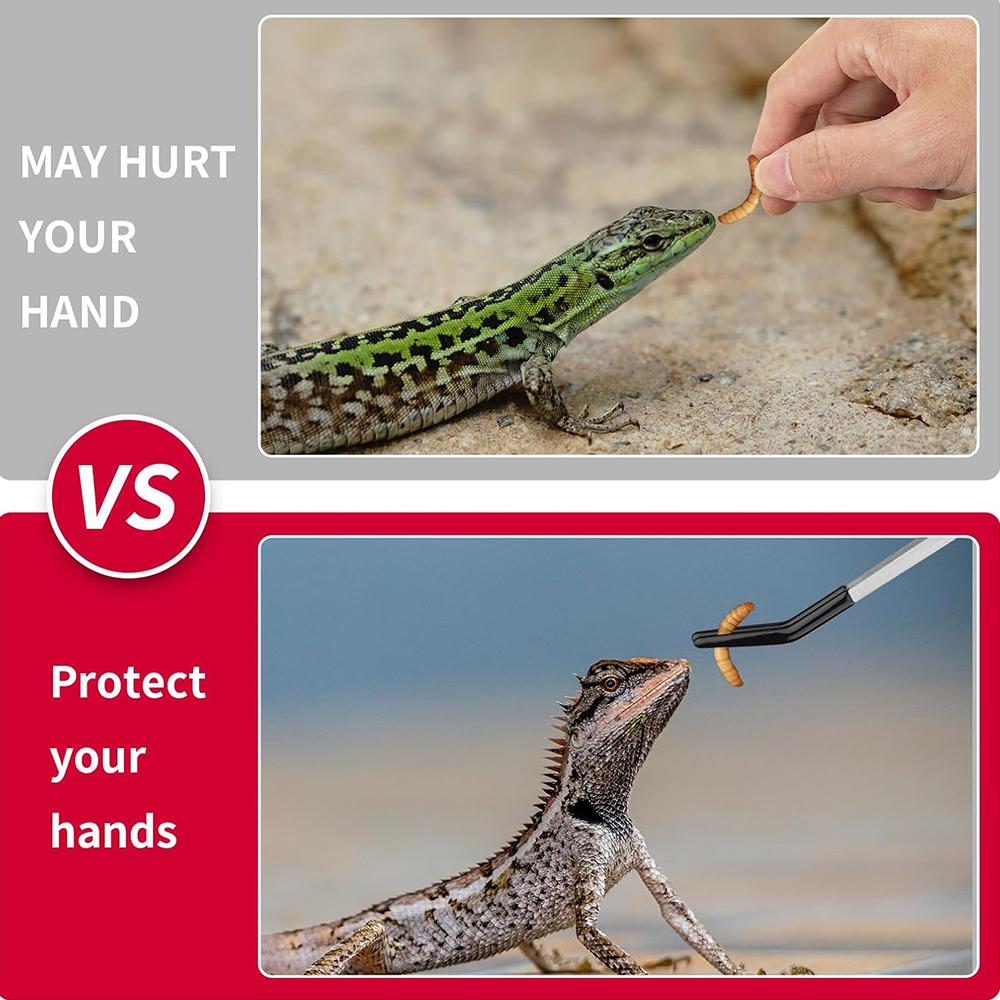 2 шт. 27 см щипцы для кормления рептилий из нержавеющей стали с резиновым наконечником