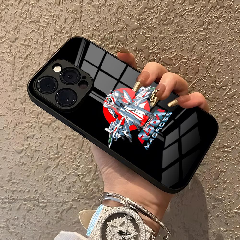 Чехол для телефона Robotech из аниме для iPhone 15 Pro Max 14 Pro 12 16 11 13 Mini X XR XS 8 7 Plus SE Закаленное стекло Задняя крышка