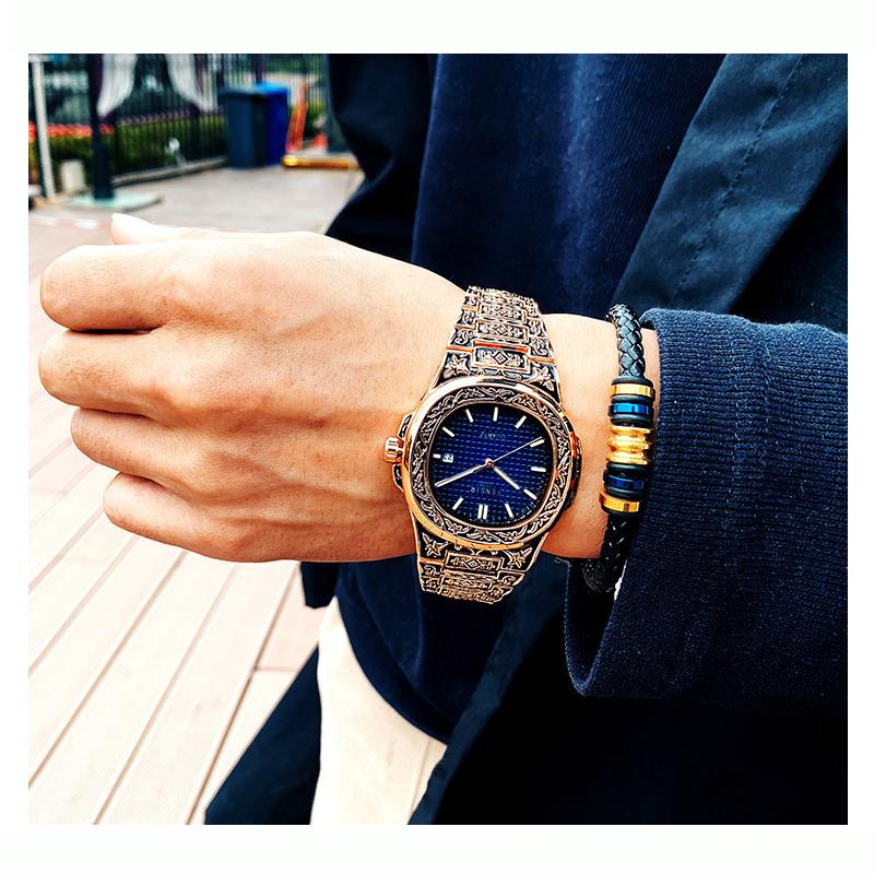 Роскошные мужские наручные часы Светящиеся Водонепроницаемые Дата Мужские часы Нержавеющая сталь Мужские кварцевые часы Повседневные мужские часы