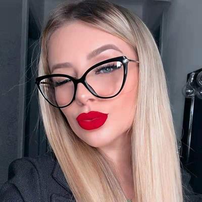 Очки кошачий глаз с синим светом, женские очки TR90 Anti Ray, прозрачная модная оправа для очков