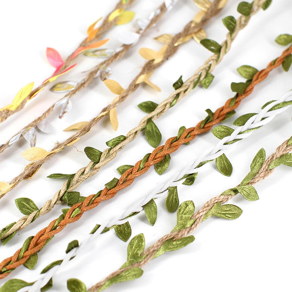 Натуральный шпагат 32,8 фута Искусственная лоза Лист Веревка Джутовая веревка для подвешивания Упаковка Свадебное украшение Садоводство