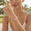 Color Changing Sun Pendant Necklace UV Reactive Gold Plated Beaded Bracelet Set Steel Chain Pastel Colors Cat Eye Choker