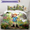 3pcs Duvet Cover Set (1*Duvet Cover + 2*Pillowcase, Without Core), Pippi Longstocking Print Soft All‑Season Bedding Set, Home Bedroom Decor Gift