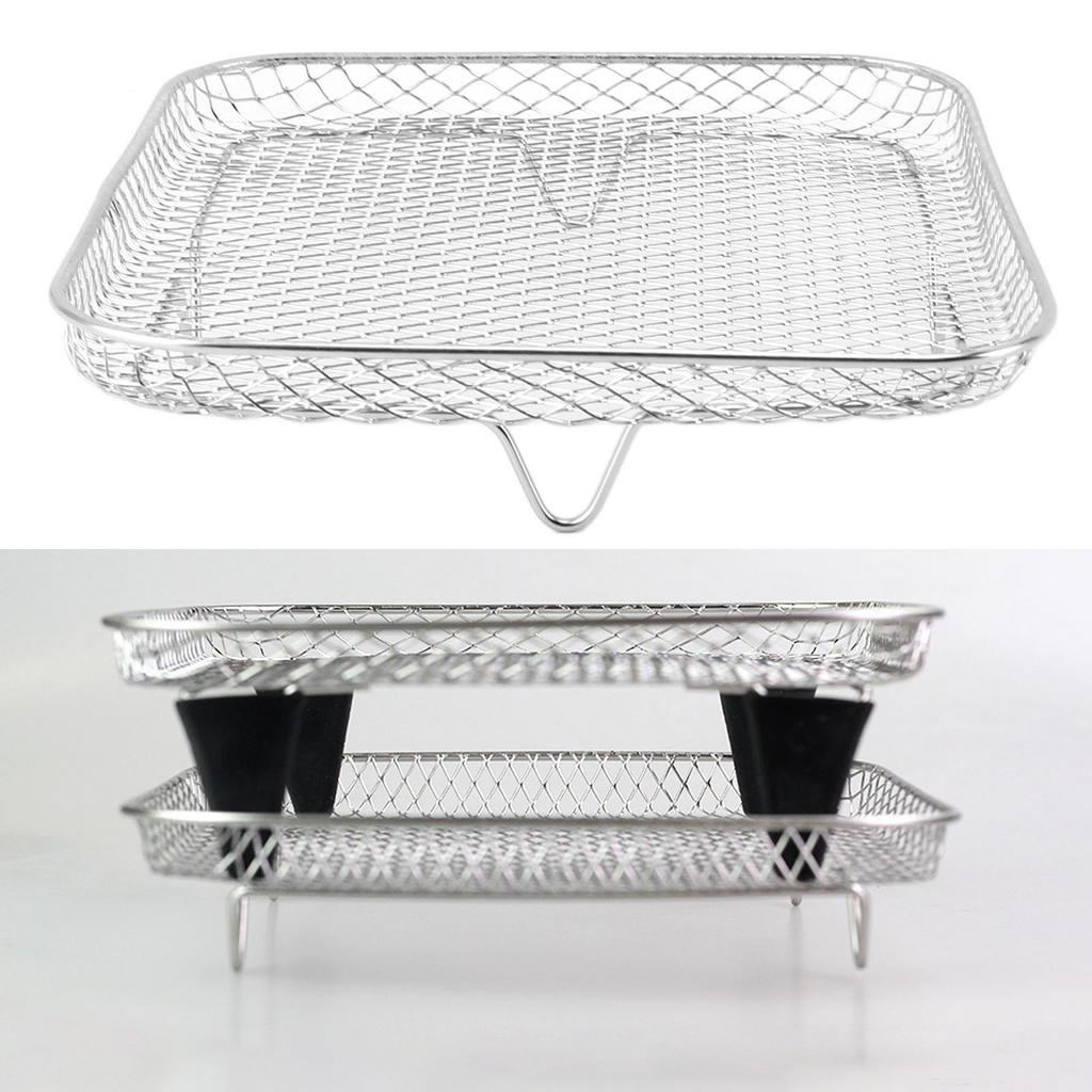 Стойка для фритюрницы-дегидратора, термостойкая стойка для фритюрницы, многофункциональная, из нержавеющей стали 304, конструкция с равномерной сеткой для 8-дюймовых фритюрниц