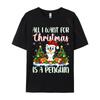 Рождественские Освещение Санта Все, Что Я Хочу На Рождество, Это Пингвин Футболки Футболки Классическая Футболка С Коротким Рукавом Топы С Круглым Вырезом Взрослые