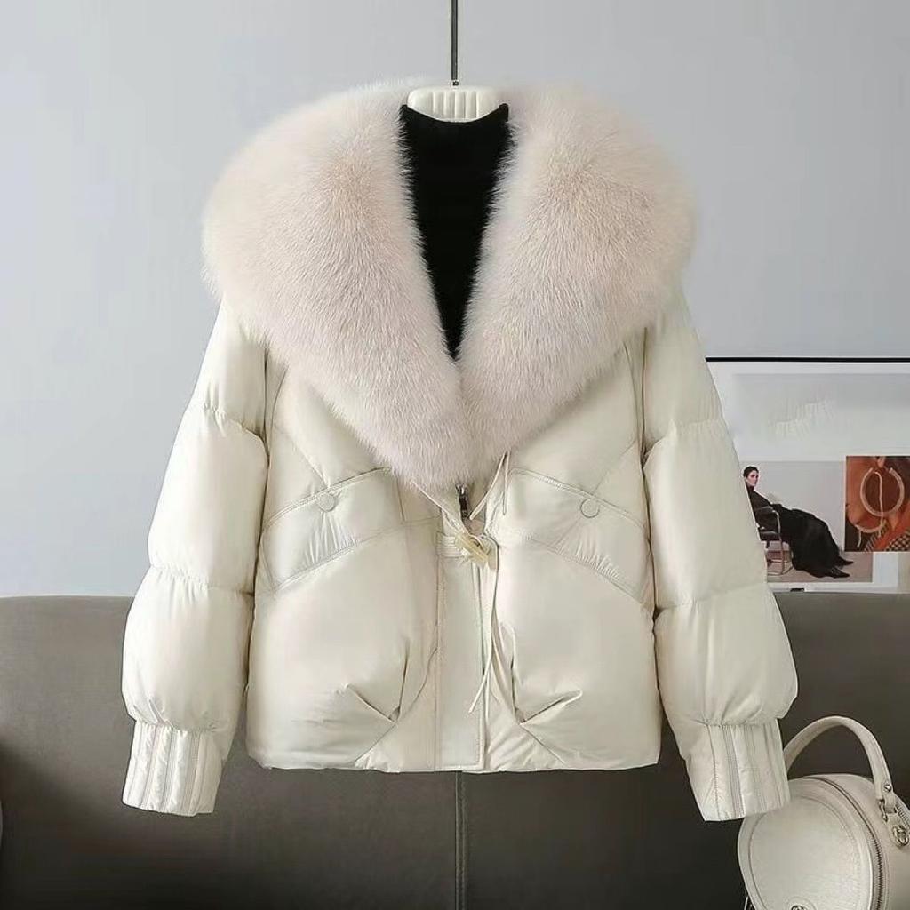 Fashion Winter Jacket Women Parkas Korean Big Fur Collar Thick Down Cotton Jacket Female Short Coat Warm Outerwear Tops