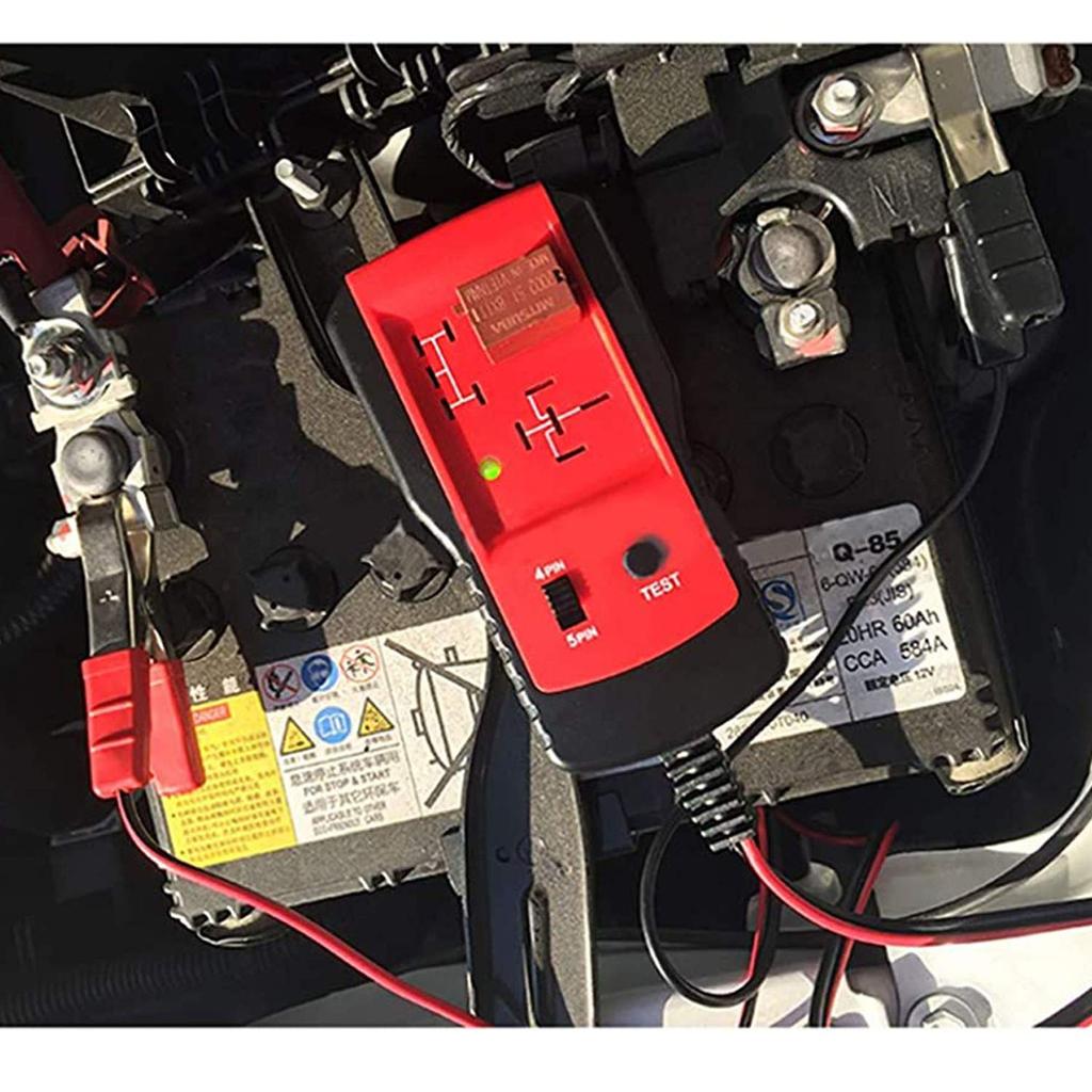 12 В электронный тестер автомобильных реле, инструменты для диагностики автомобильного аккумулятора с зажимами, тестер реле, автомобильный комплект для ремонта автомобилей (красный)