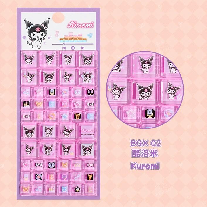 Sanrio Hello Kitty Cartoon 3D Square Stickers Anime Phone Laptop Luggage Decoration Creative DIY Rhinestone Decal Kids Toys Gift