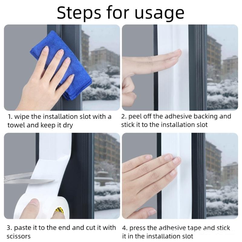 2PCS Auto Adhesive Foams Weatherstrip Tape Strong Foams Insulation Tape 10 Meter for Door Window Water Wind Barrier