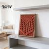 Nursery Wall Decoration Handmade Woven Tapestry Frame Art, Wooden Framed Boho Cotton Rope Easy Hang Hanging Decor for Nursery, Hallway, Desk,